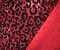Red-Black Poly Velvet Flock Cheetah Print Sequin Stretch Knit Fabric By the Yard
